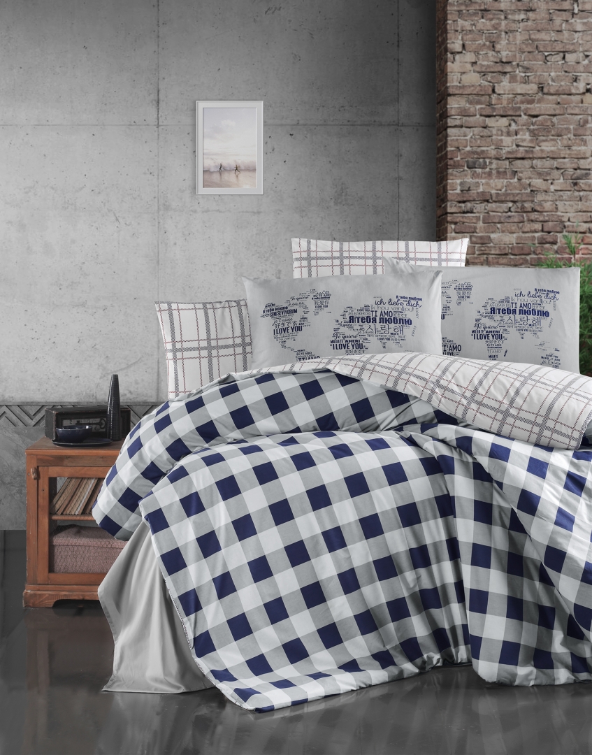 

Постільна білизна First Choice Ranforce 200 х 220 см Edmond Navy Blue
