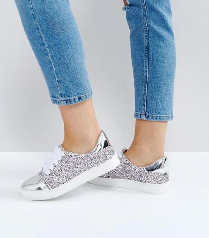 

Женские кеды с блеском Asos 39 серебристый
