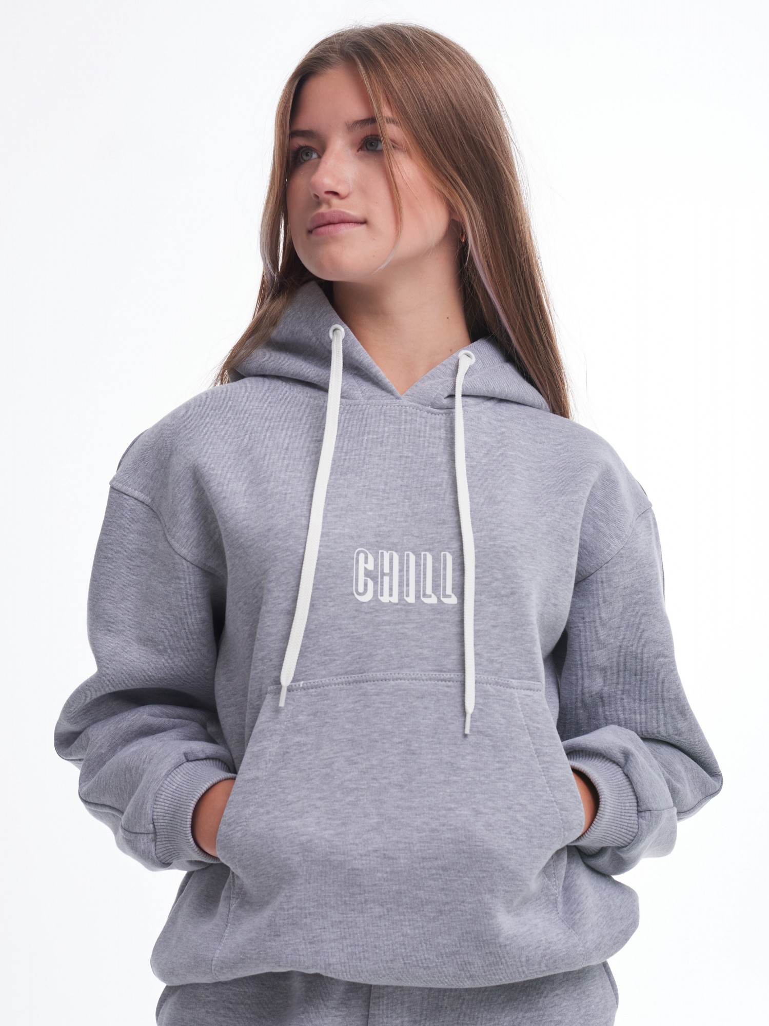 

Толстовка худі на флісі MilaClub MCL3 146см CHILL меланж