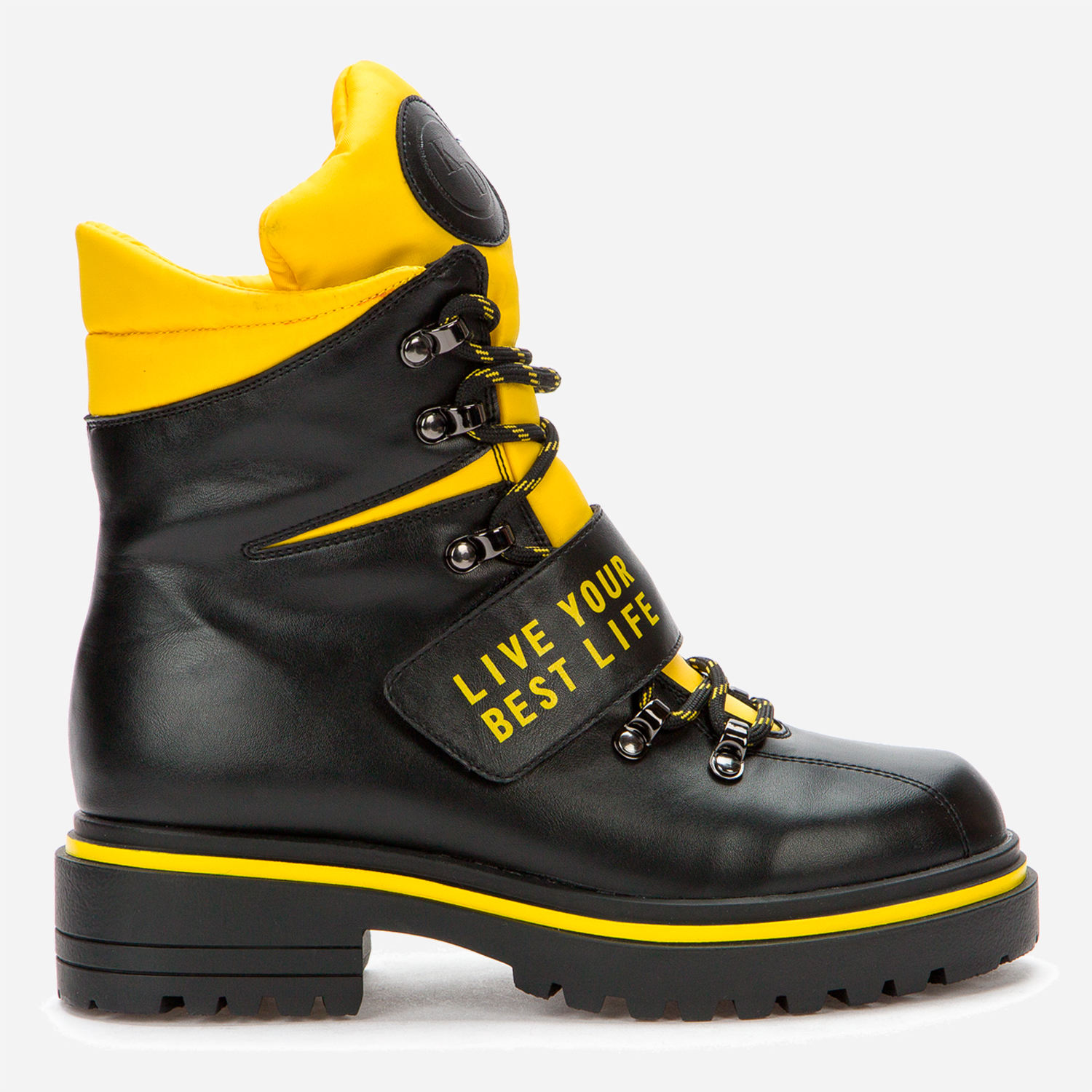 Акція на Жіночі зимові черевики високі Keddo 818579/09-01 37 24 см Чорні з жовтим від Rozetka