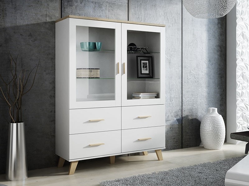 

Витрина LOTTA 120 2D4S Cama Белый + Дуб Сонома