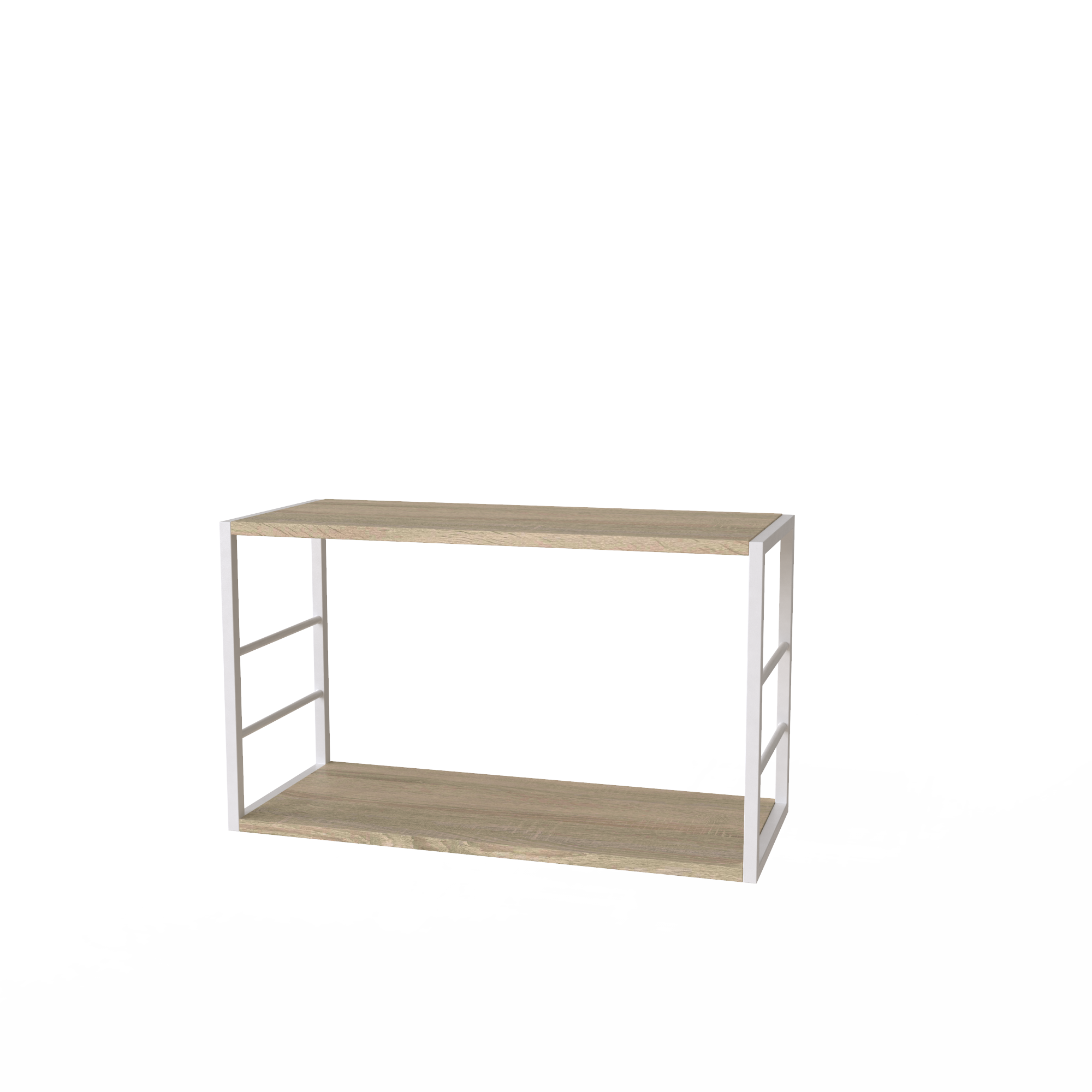 

Полка Книжная 2 Ferrumon Art In Head 630x370x260 Белый Металл + Дуб Сонома