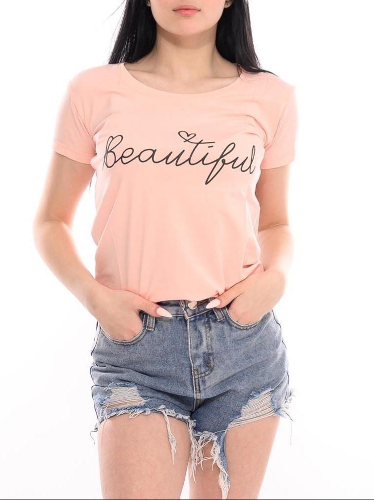 

футболка женская N Angels Beautiful розовая S 32351
