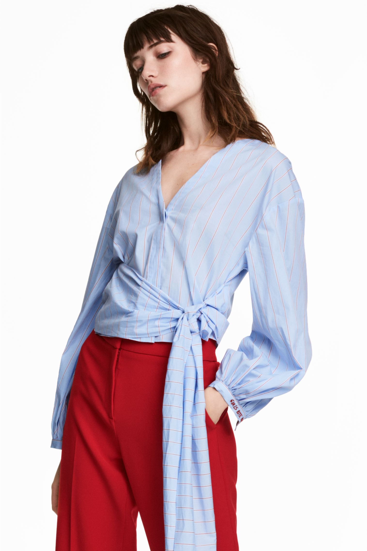 

Блуза H&M 40 голубой в полоску 5457156RP12_голубой в полоску