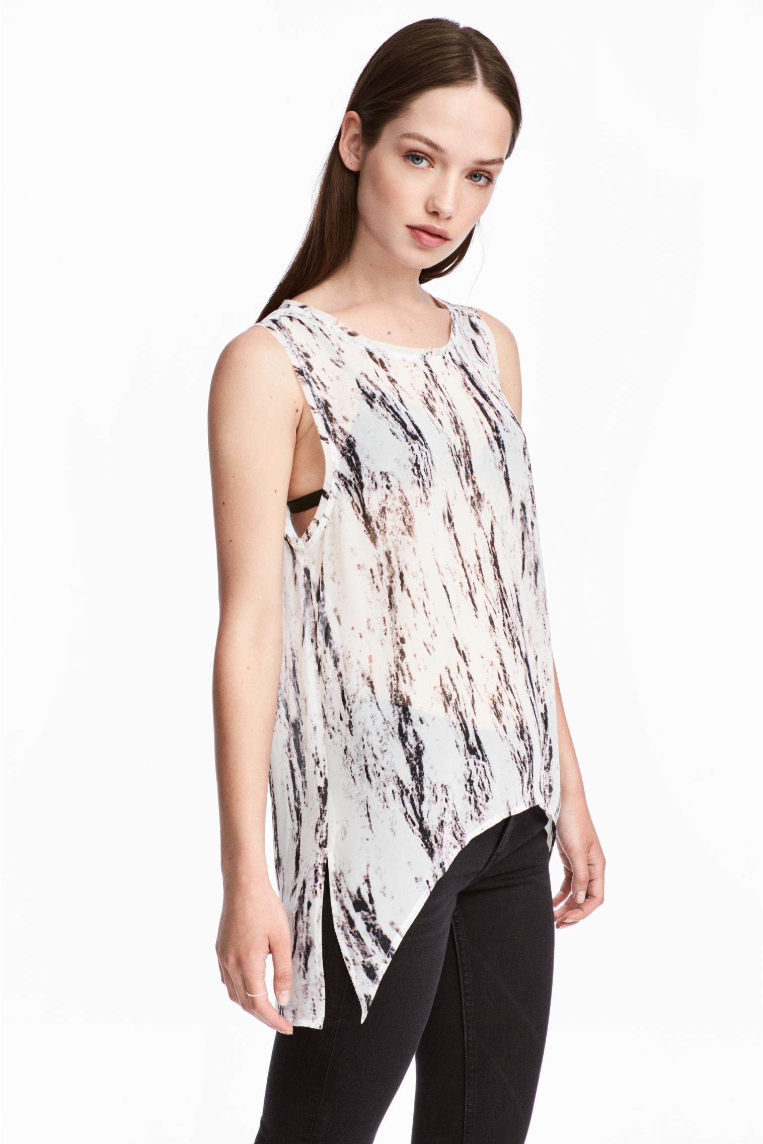 

Блуза H&M 36 белый с рисунком 5265636RP21_белый с рисунком