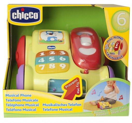 

Детская Развивающая Музыкальная Игрушка-Каталка Телефон Динь-Динь с двумя режимами Chicco Чикко 22х19х20 см