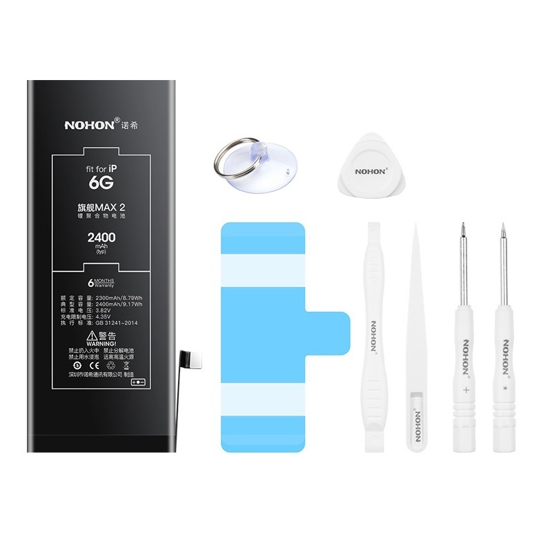 

Аккумулятор NOHON для Apple iPhone 6 2400mAh + набор инструментов (6G/MAX2)