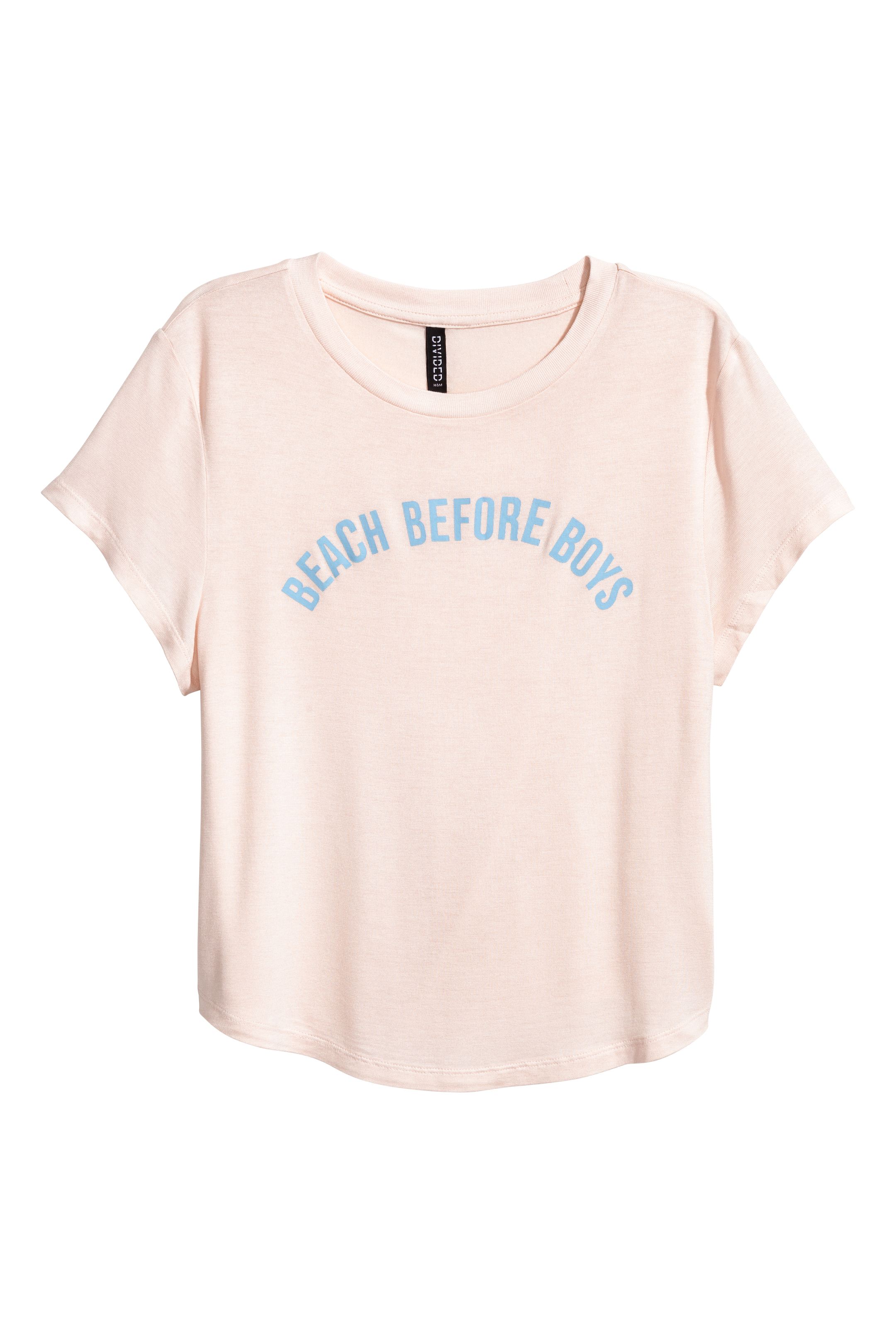 

Футболка H&M XS пудровый с принтом 4907936RP6_пудровый с принтом