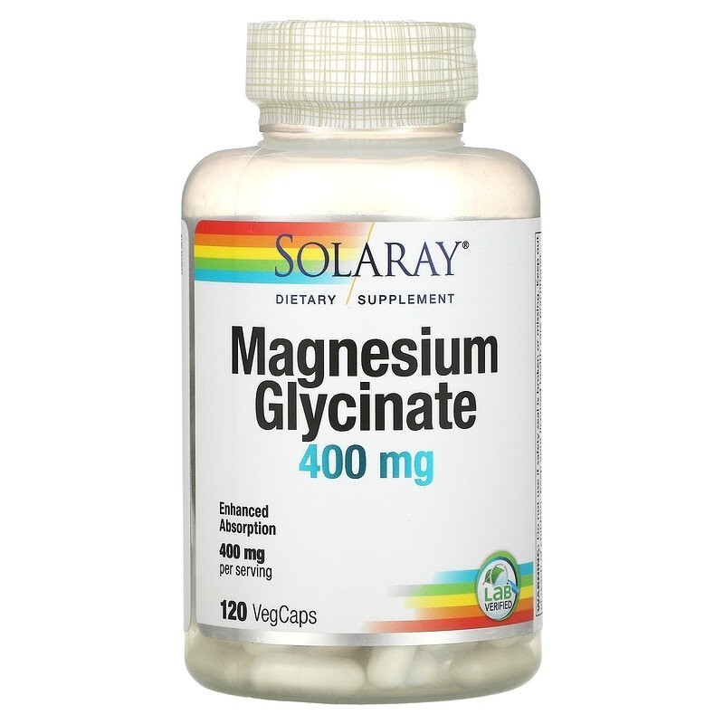 

Минералы Solaray Глицинат магния Magnesium Glycinate 400 мг 120 капсул