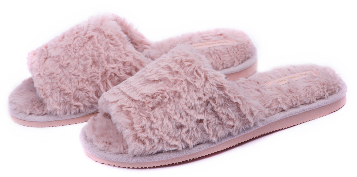

Комнатные тапочки Twins Твинс женские HS меховые открытые, розовые, р. 40 (3810)