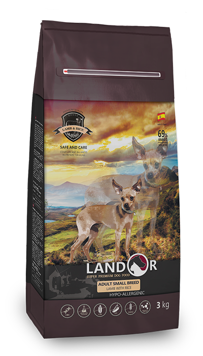 

Сухий корм Landor (Ландор) для дорослих собак дрібних порід з ягням 3кг