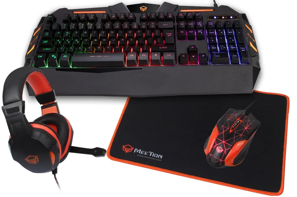 

Комплект игровой проводной 4-в-1 Meetion MT-C500 Black/Red