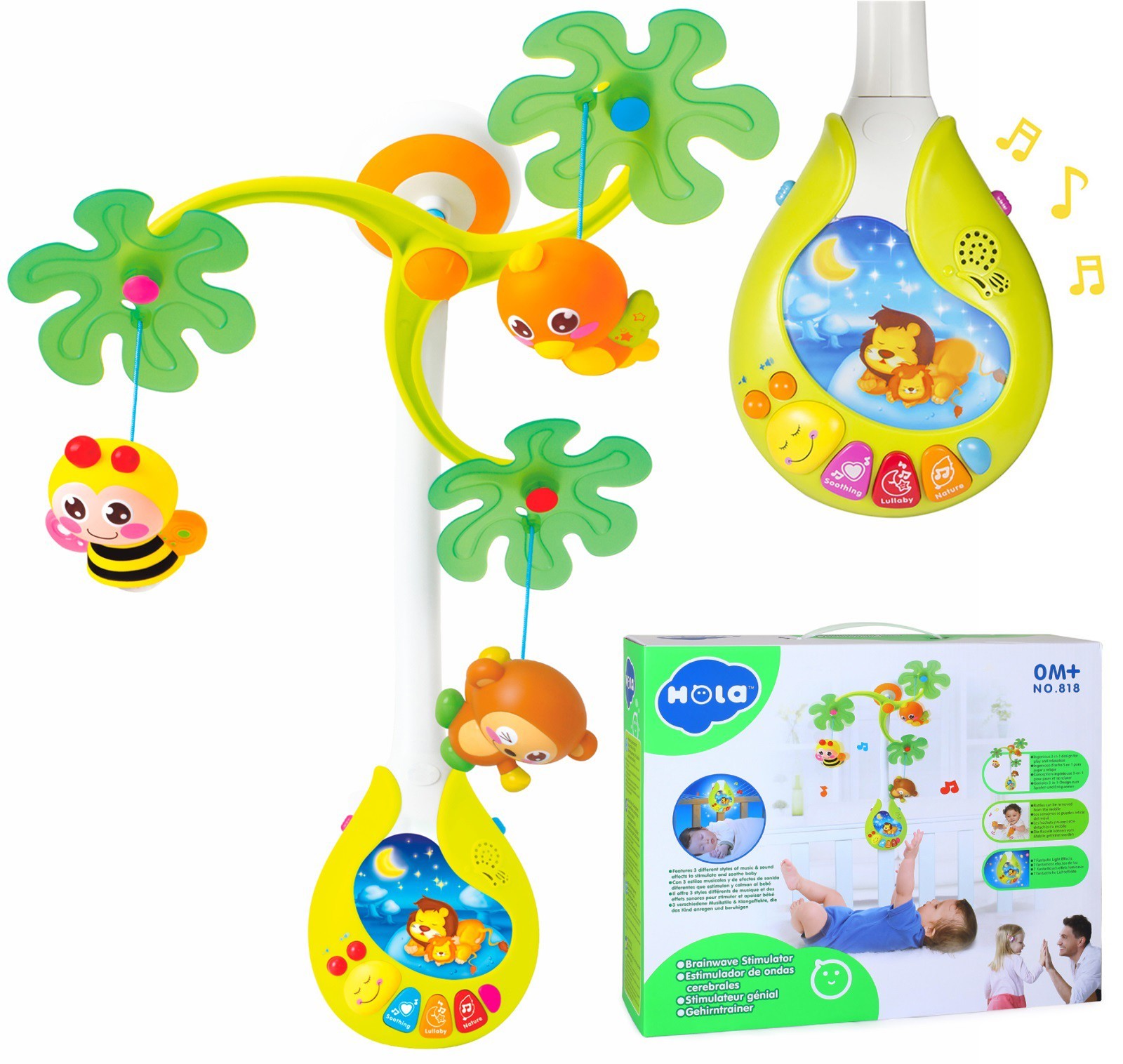 

Музыкальный мобиль проектор на кроватку Hola Toys Веселый остров (818)