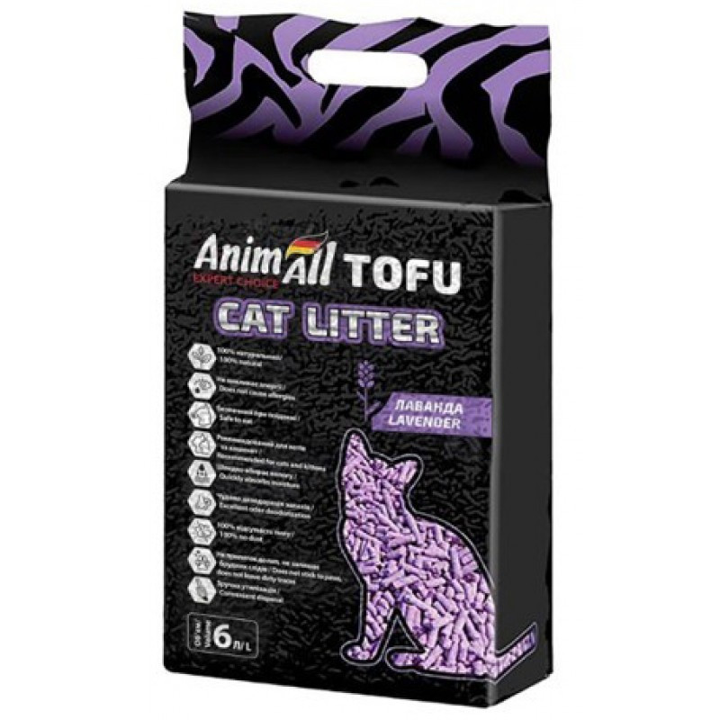 

Соевый наполнитель AnimAll TOFU лаванда для кошачьего туалета 2.6 кг/6 литров