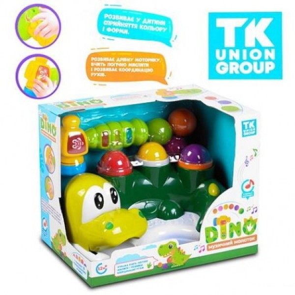 

Музыкальная игра Динозавр “Dino музыкальный молоточек” стучалка с молотком TK Group 69411, разноцветный