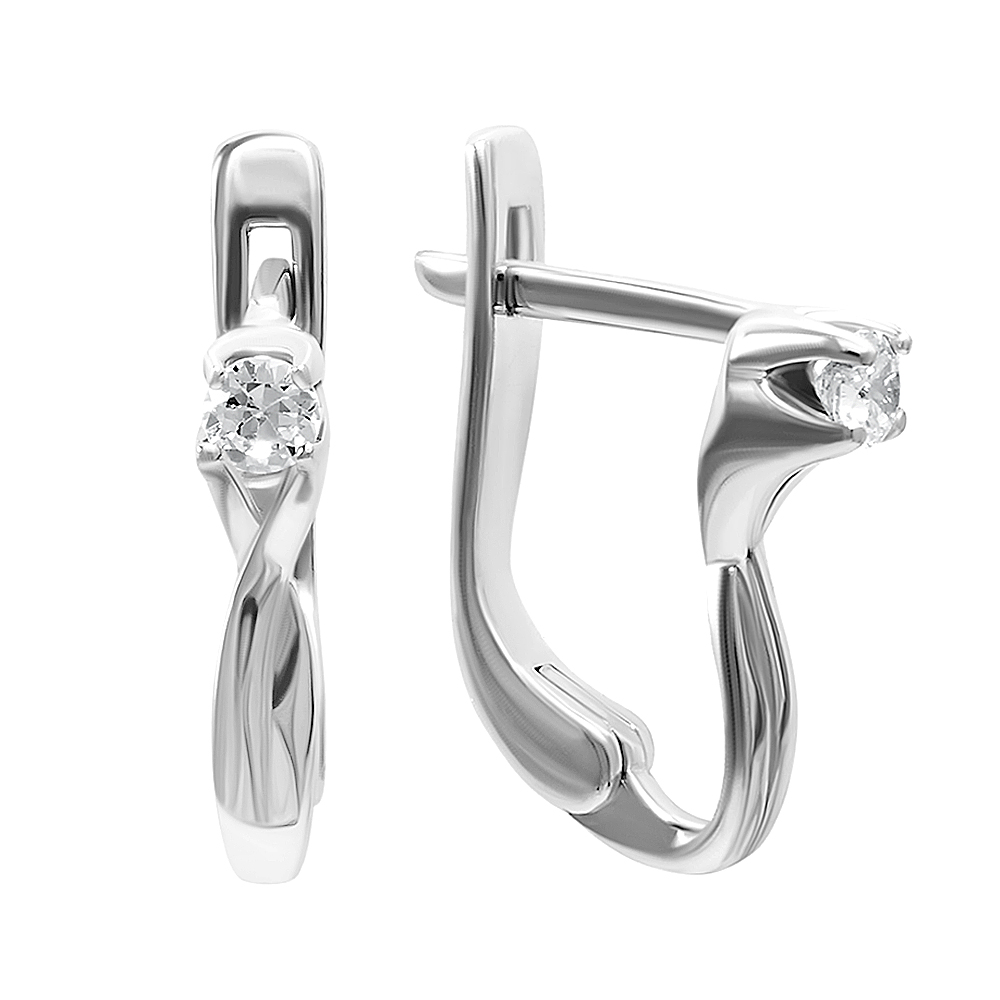 

Серебряные серьги с фианитами 000118038