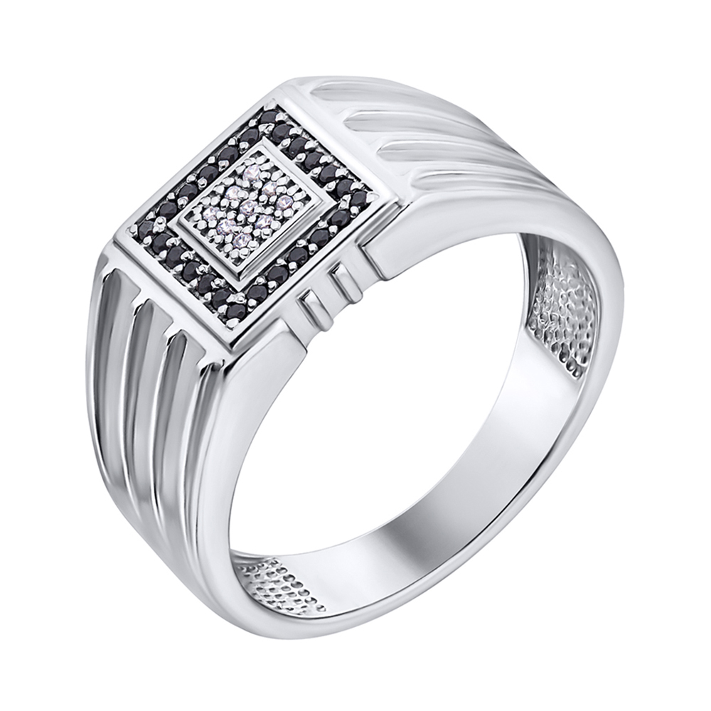 

Серебряный перстень-печатка с фианитами 000140546 22 размера