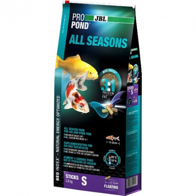 

Корм JBL Pro Pond All Seasons S для прудовых рыб 31.5 л