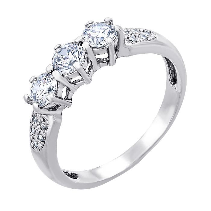 

Серебряное кольцо с цирконием 000014519 18.5 размера