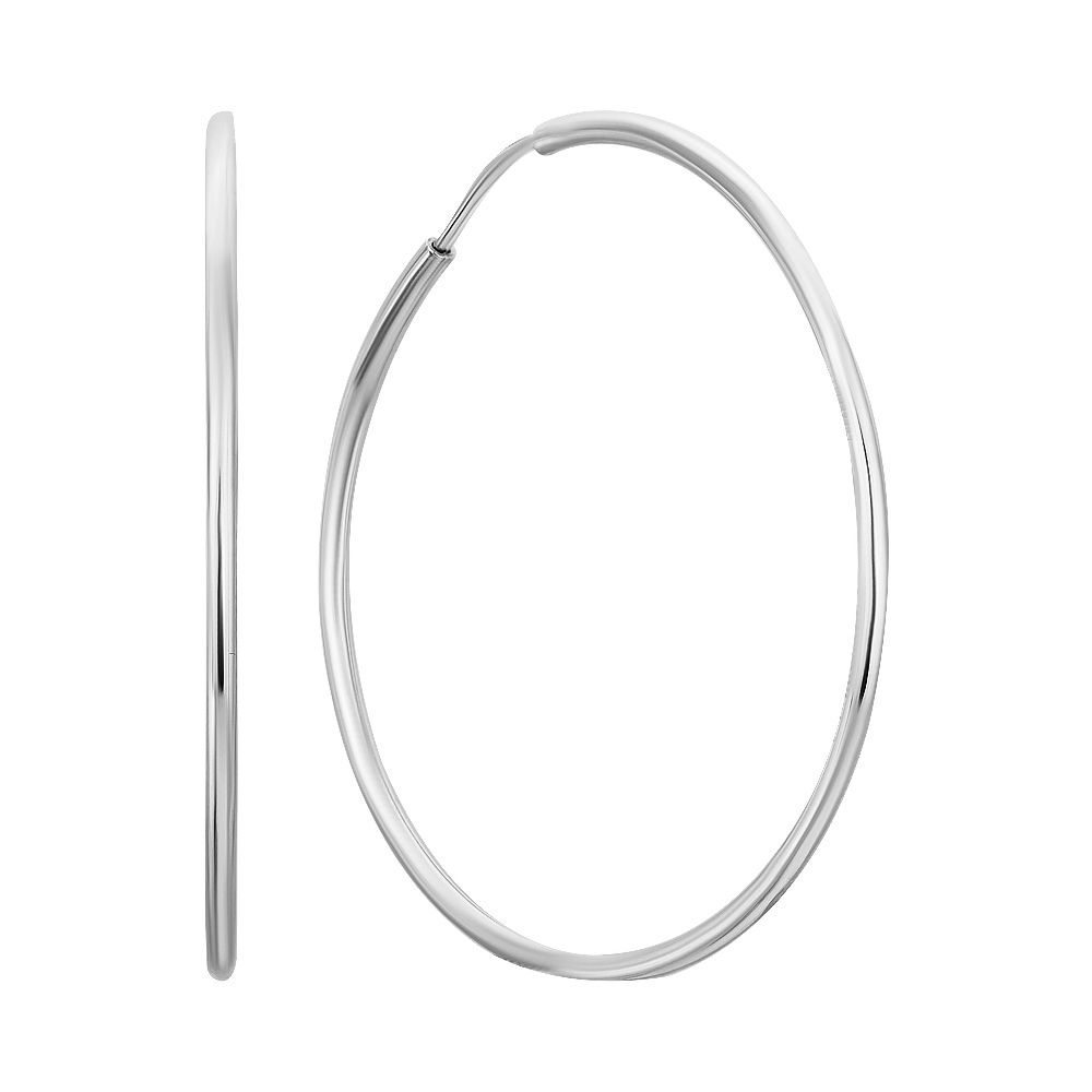 

Серьги-конго из белого золота 000123822, d 50мм