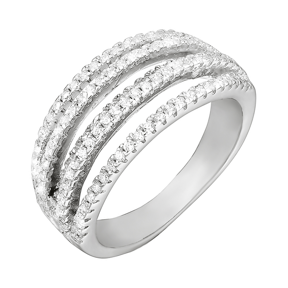 

Серебряное кольцо с фианитами 000028068 16.5 размера