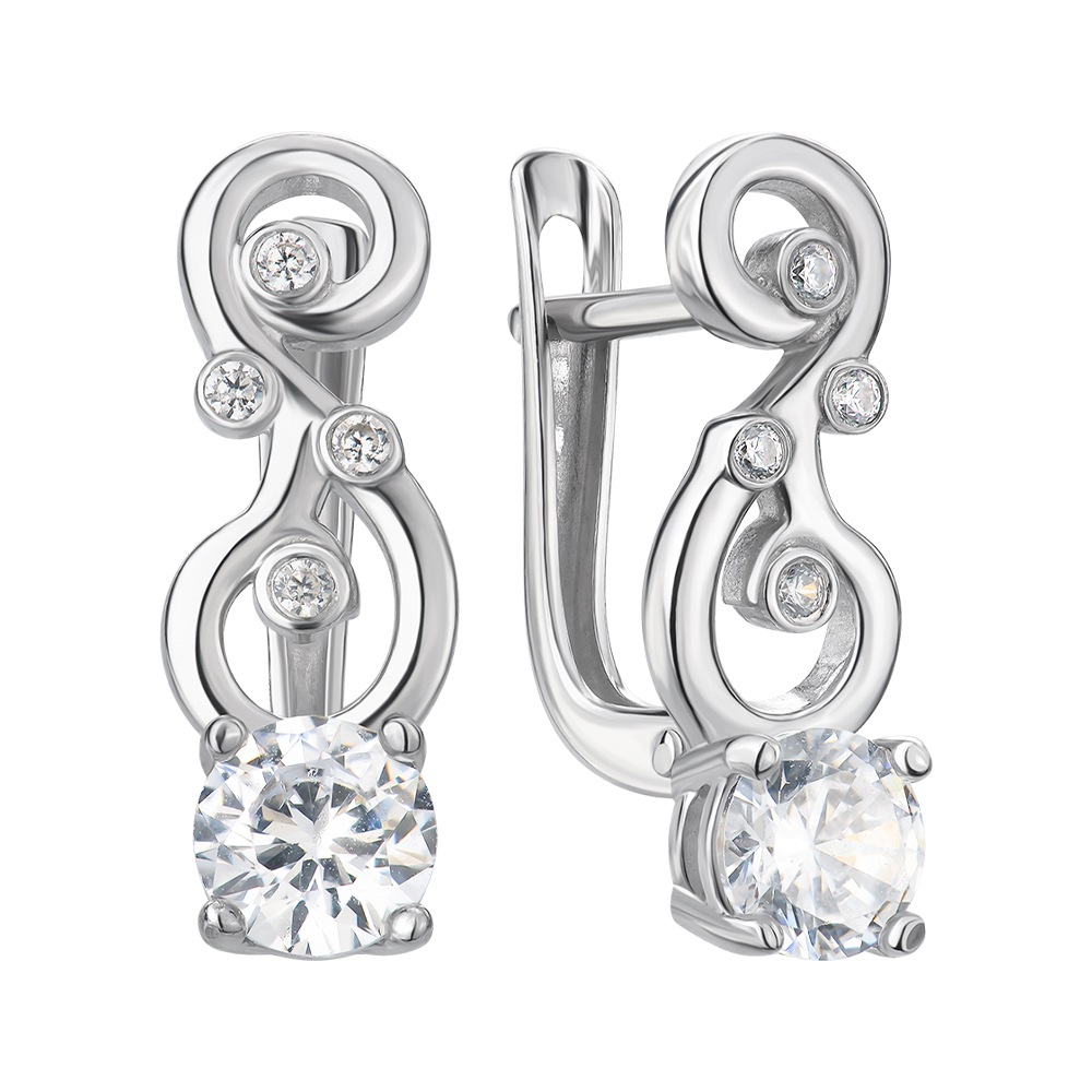 

Серебряные серьги с фианитами 000140636