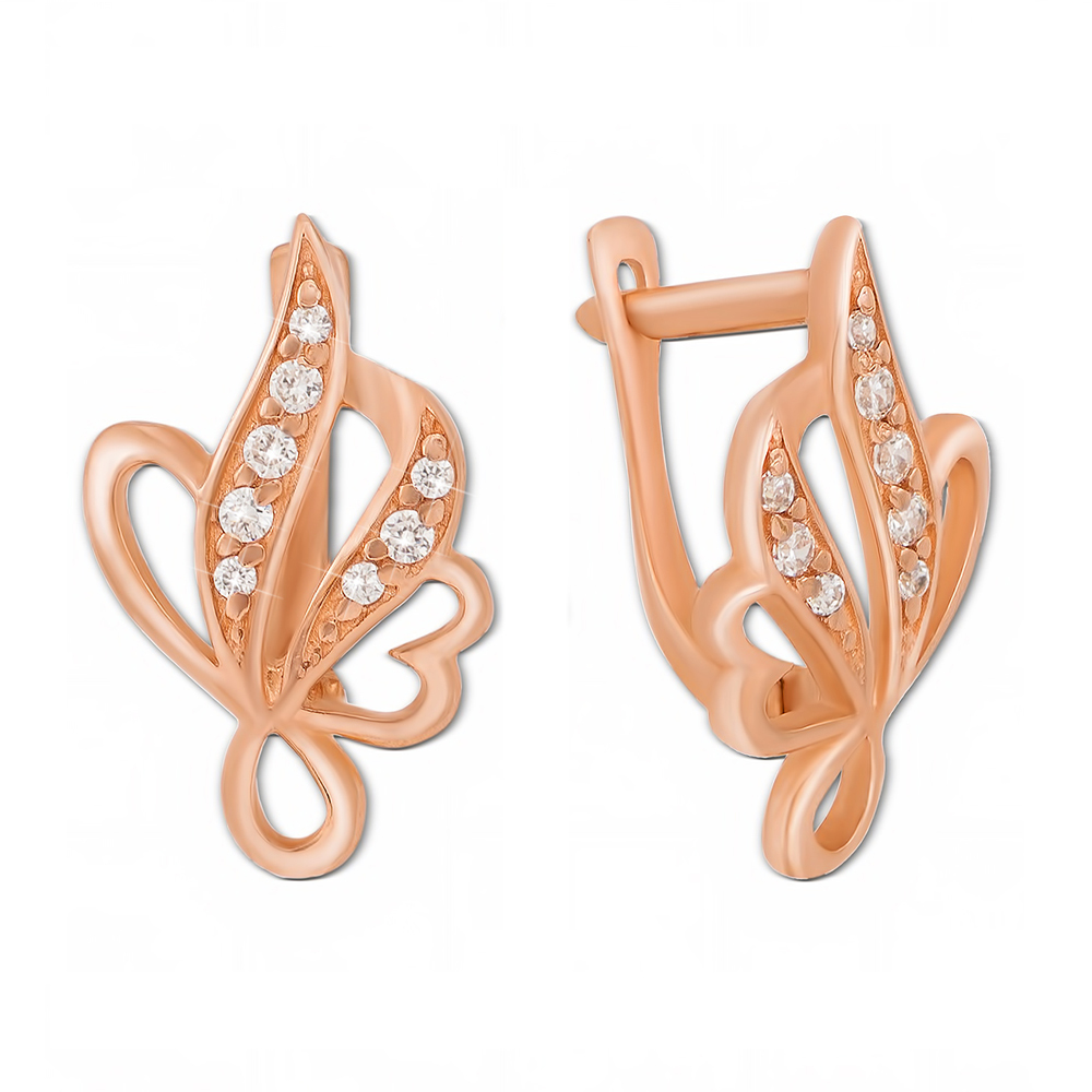 

Серьги из красного золота с фианитами 000106353