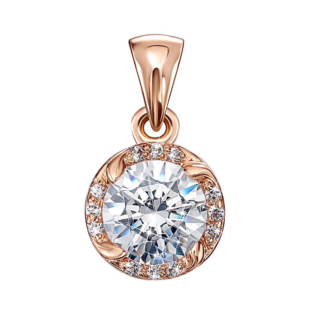 

Кулон из красного золота с фианитом S Zirconia 000126379