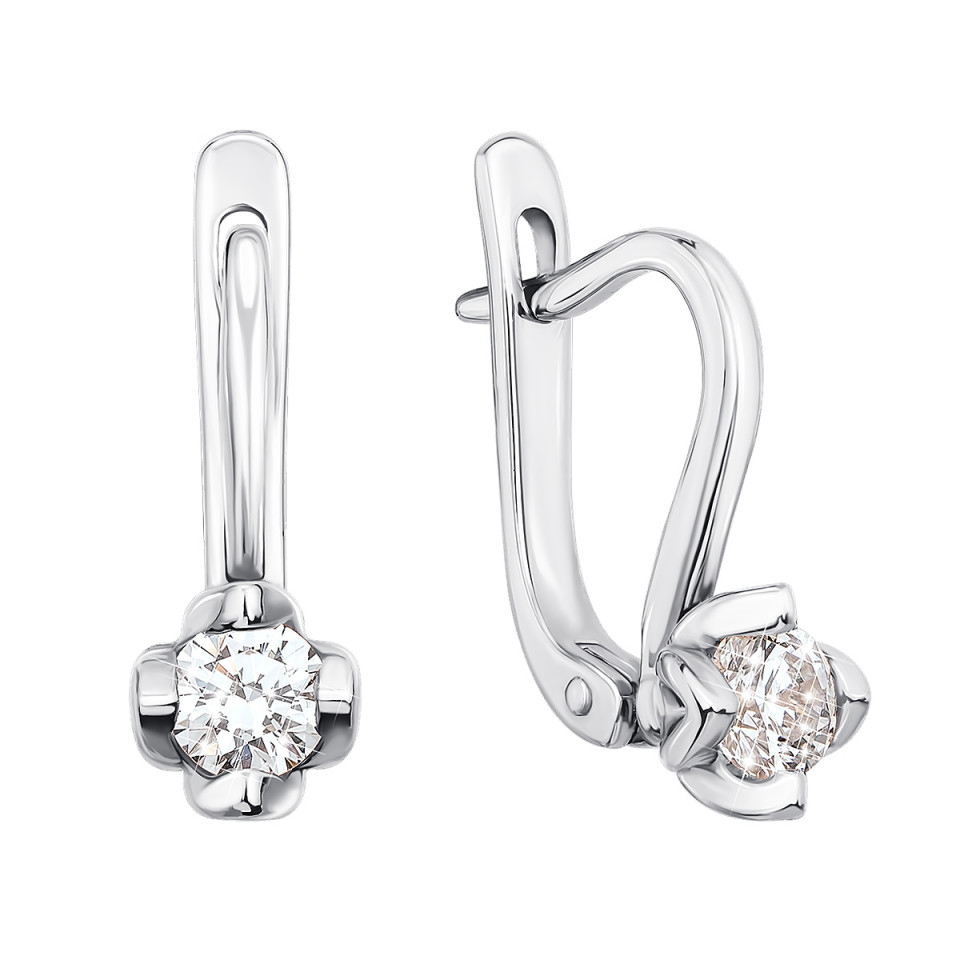 

Золотые серьги Леди Ди в белом цвете с фианитами S Zirconia 000129186