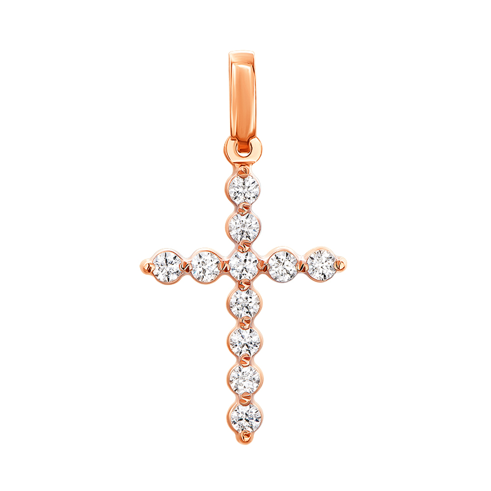 

Декоративный крестик из красного золота с фианитами S Zirconia 000053335