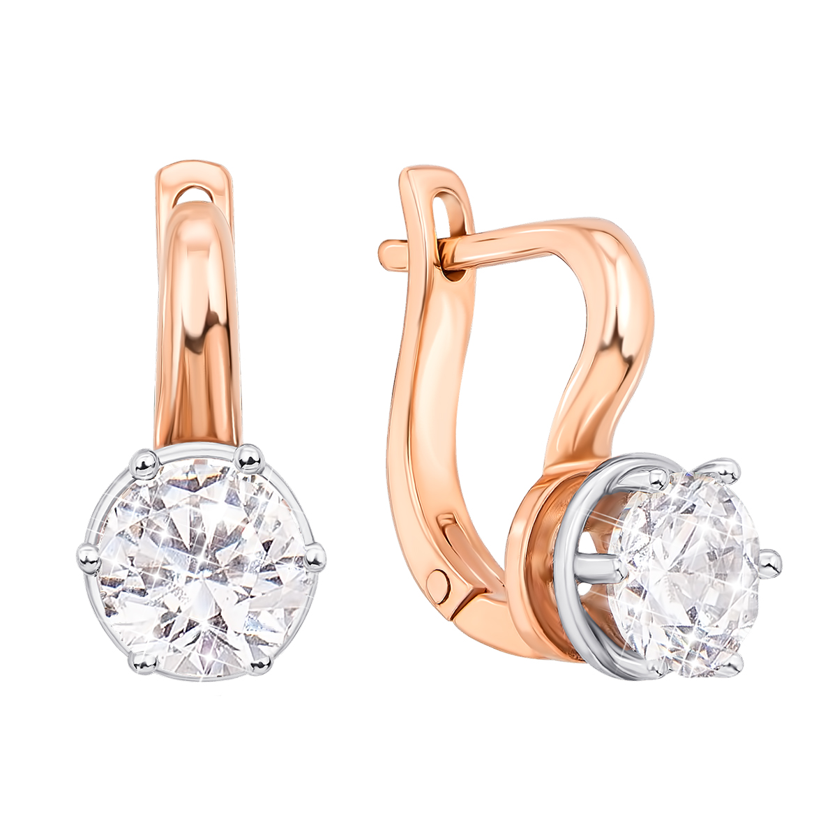 

Золотые серьги Юник в комбинированном цвете с фианитами S Zirconia 000129172