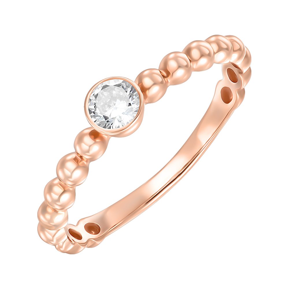 

Кольцо из красного золота с фианитом 000151143 17 размера