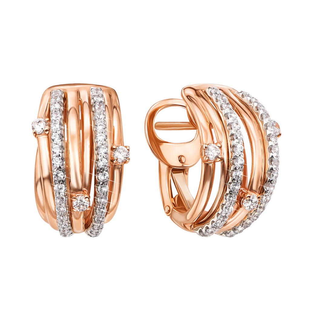 

Серьги из красного золота с фианитами 000126163