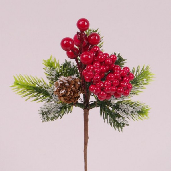 

Веточка новогодняя с красными ягодками 12шт/уп Flora 75857 (NAT07840)