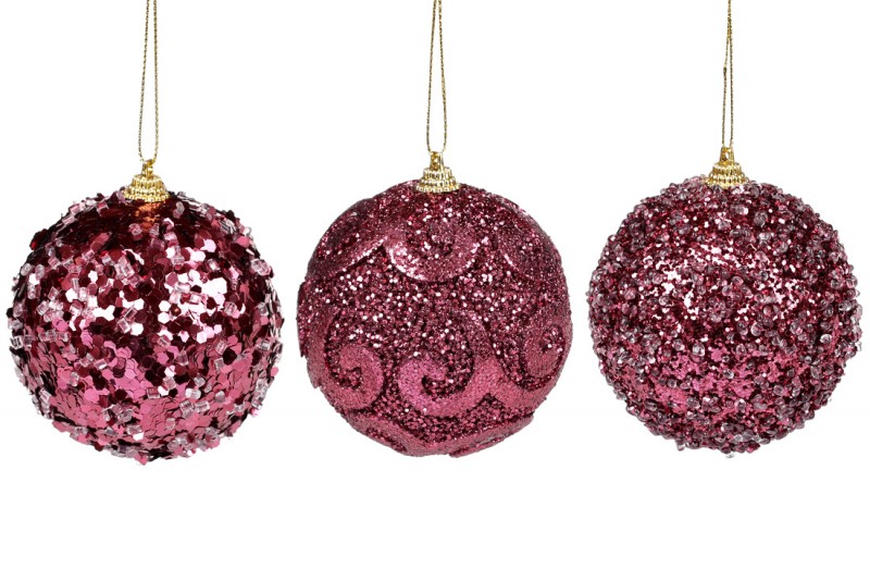 

Набор ёлочный шар Bon 10см, 3 шт, цвет - винный 182-945 (IR05845)