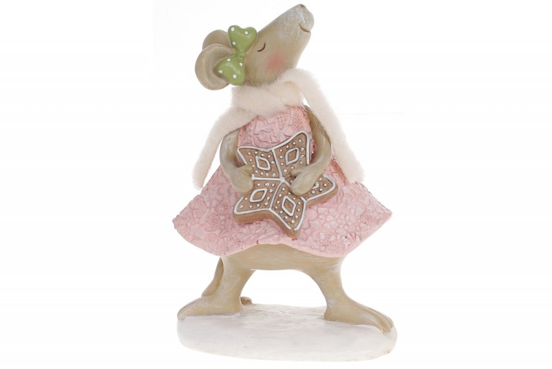 

Декоративная статуэтка Мышка с пряником, 14см Flora 831-374