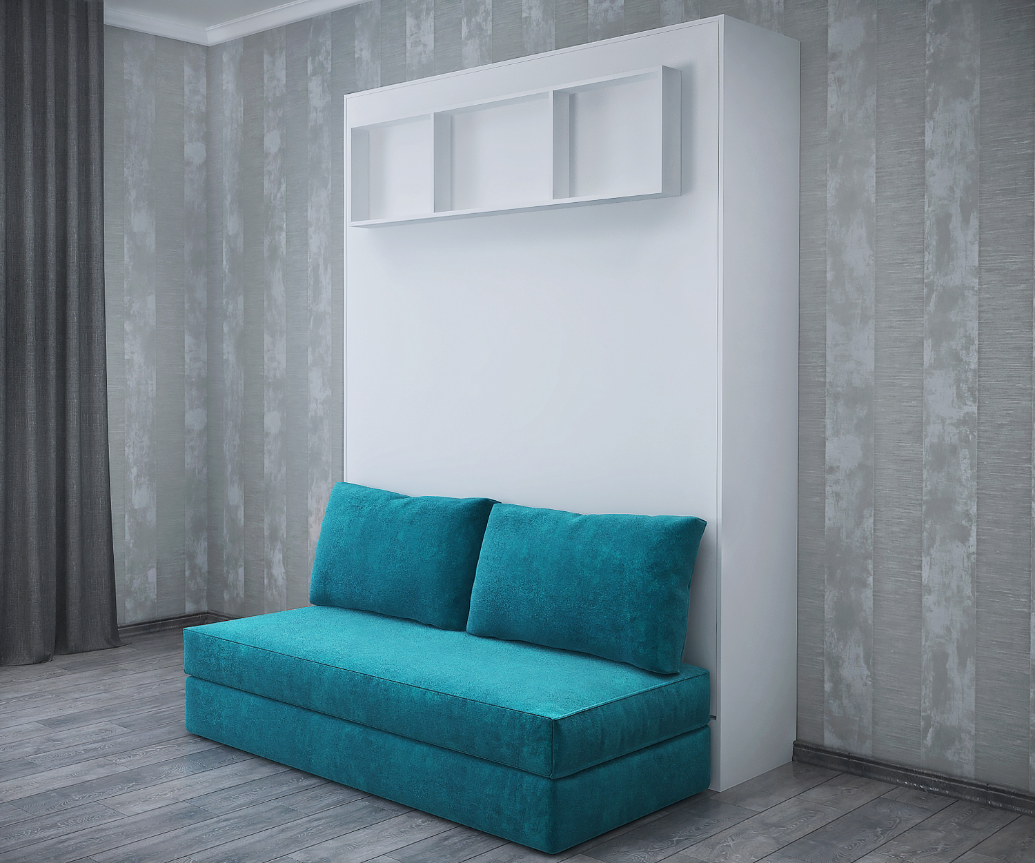 

Шкаф-кровать-диван VD-6W 1400*2000 с полкой белая
