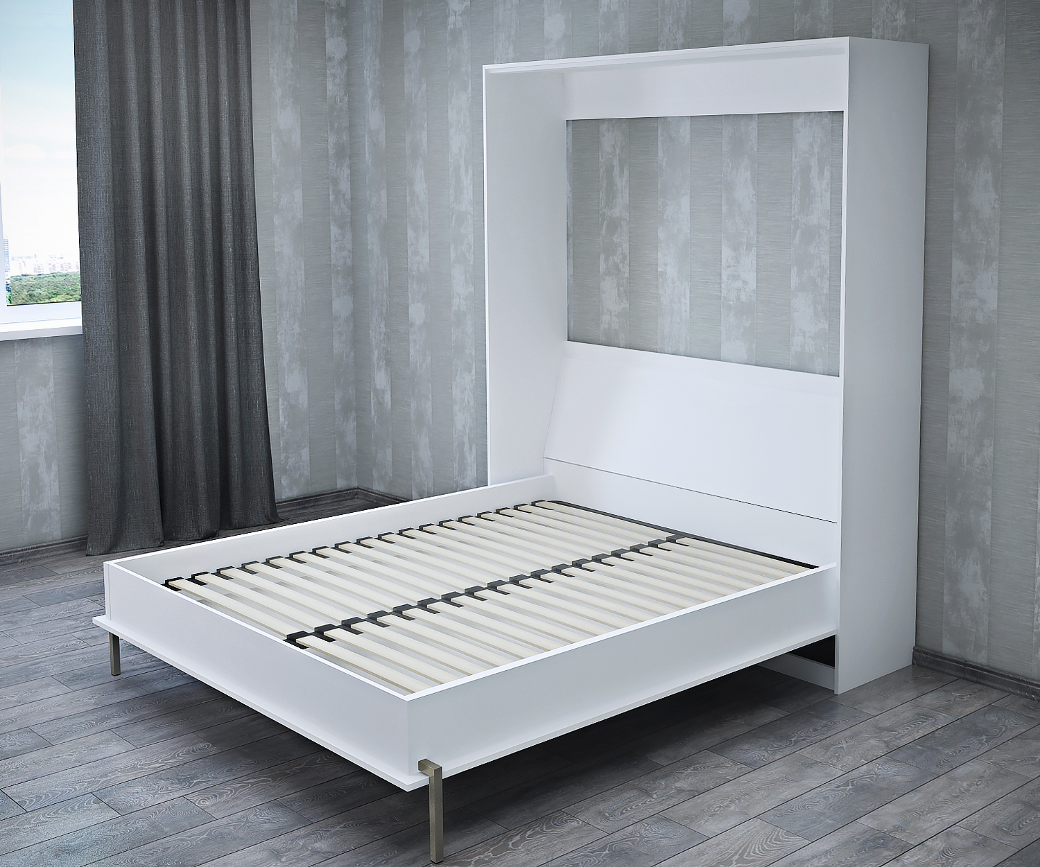 

Шкаф-кровать VD-3W 1400*2000 с ножкой белая