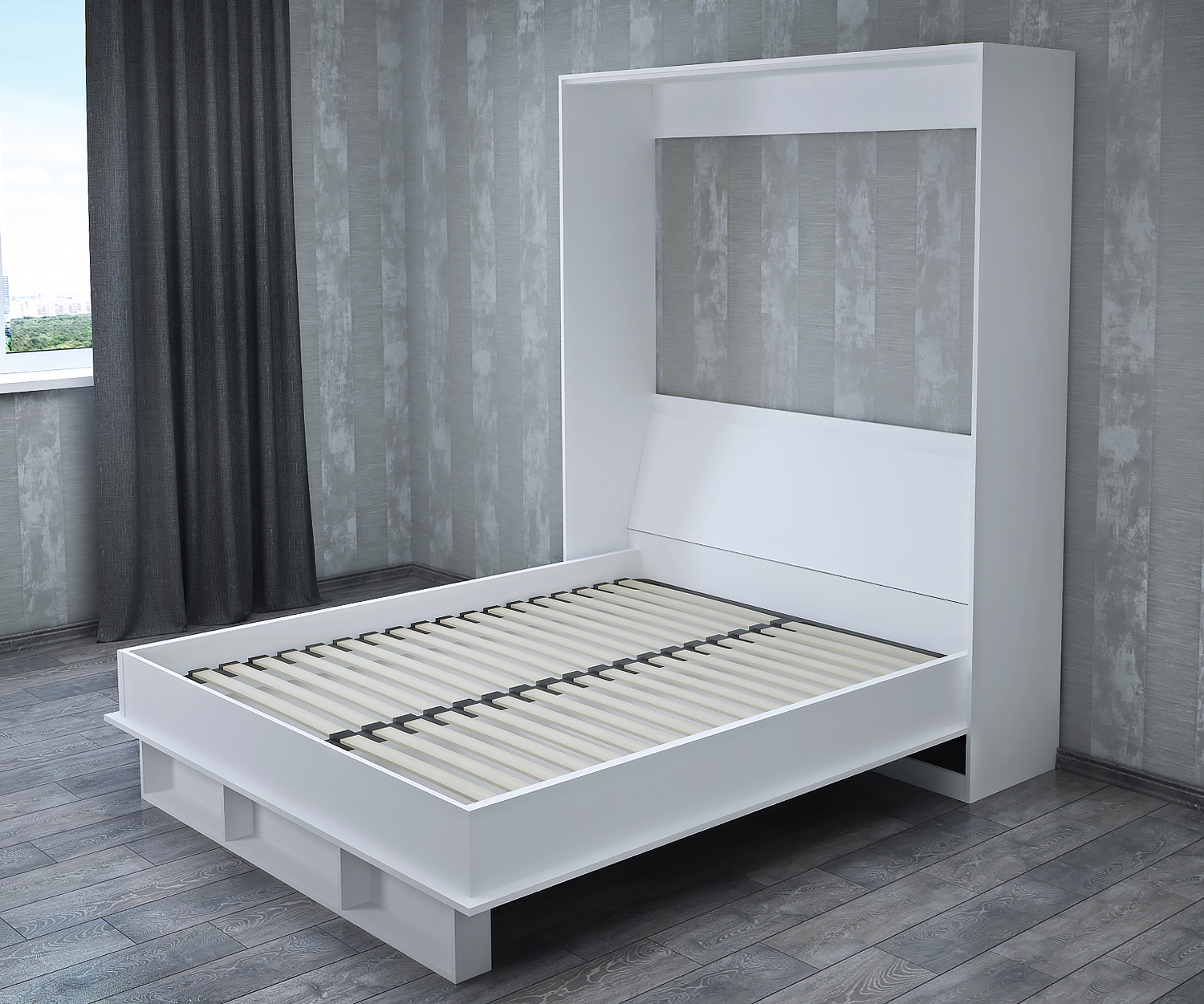 

Шкаф-кровать VD-1W 1400*2000 с полкой белая
