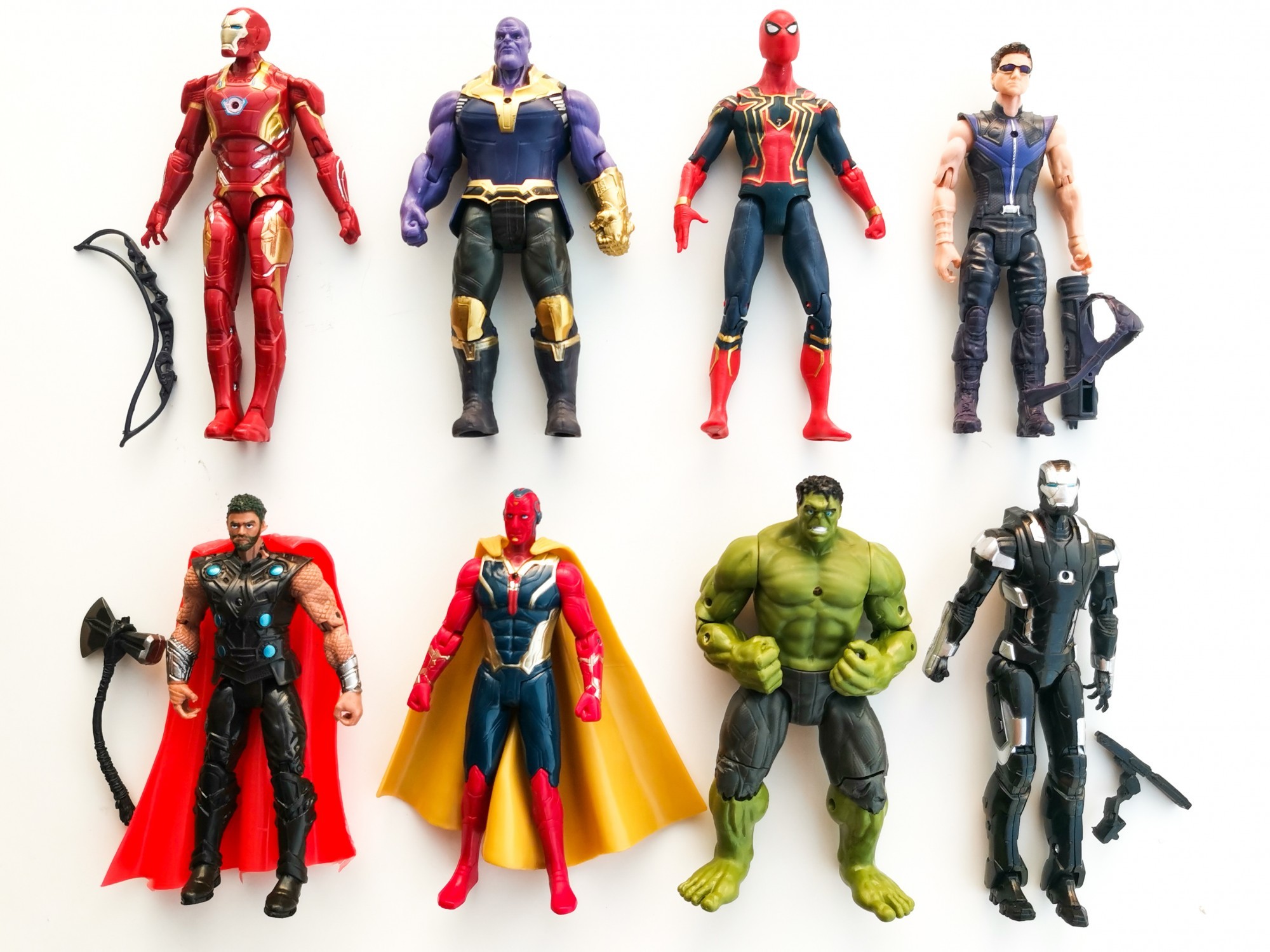

Игровые Фигурки "Avengers", набор из 8 главных героев - 17см, свет, подвижные.