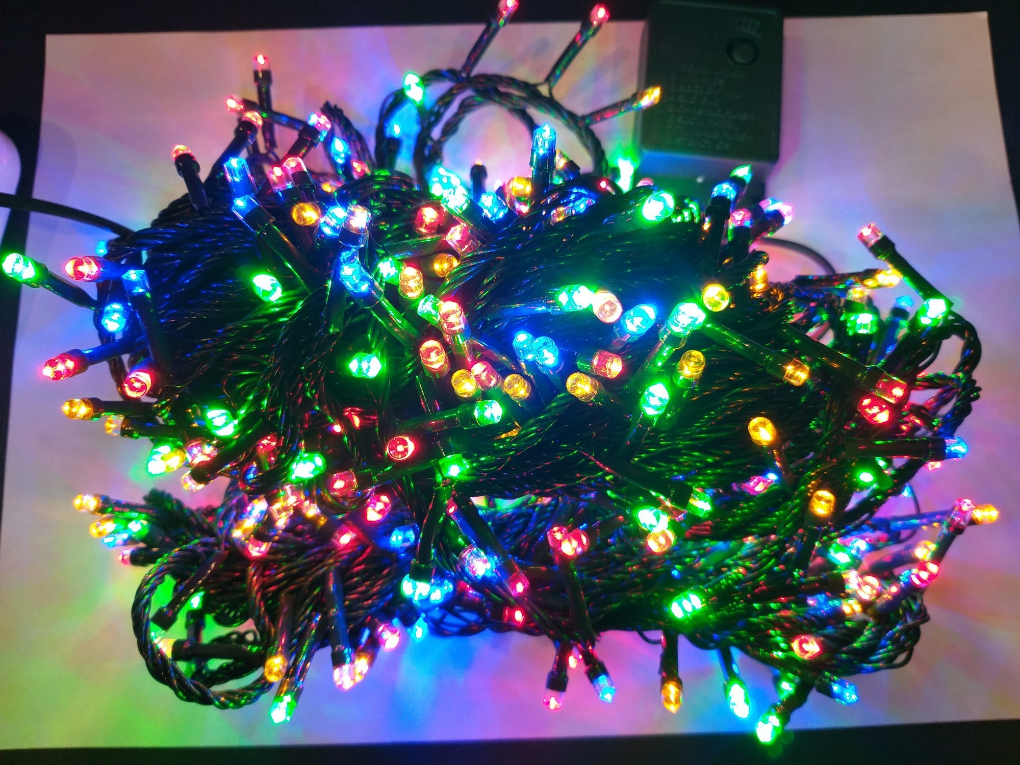

Светодиодная гирлянда зеленый провод 300 LED 18м. Мультицвет
