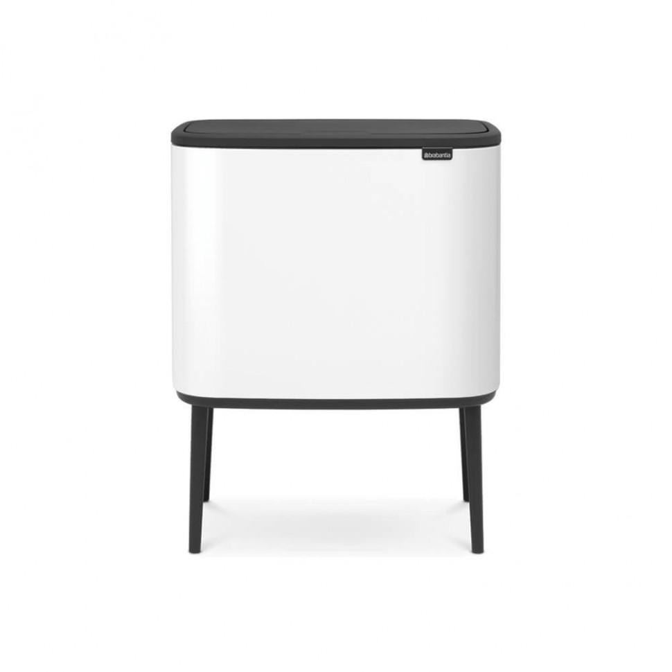 

Ведро для мусора двухсекционное с откидной крышкой Brabantia Touch Bin Bo 11+23 л White 313547