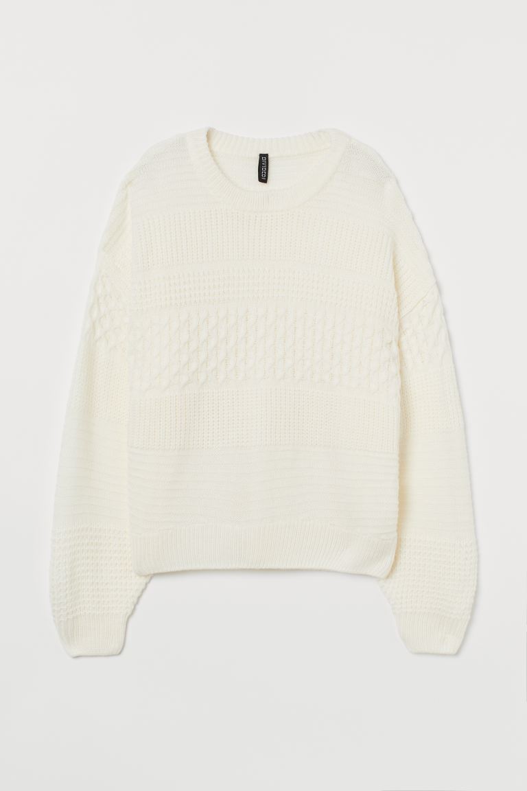 

Вязаный джемпер H&M  Белый, Вязаный джемпер H&M L Белый
