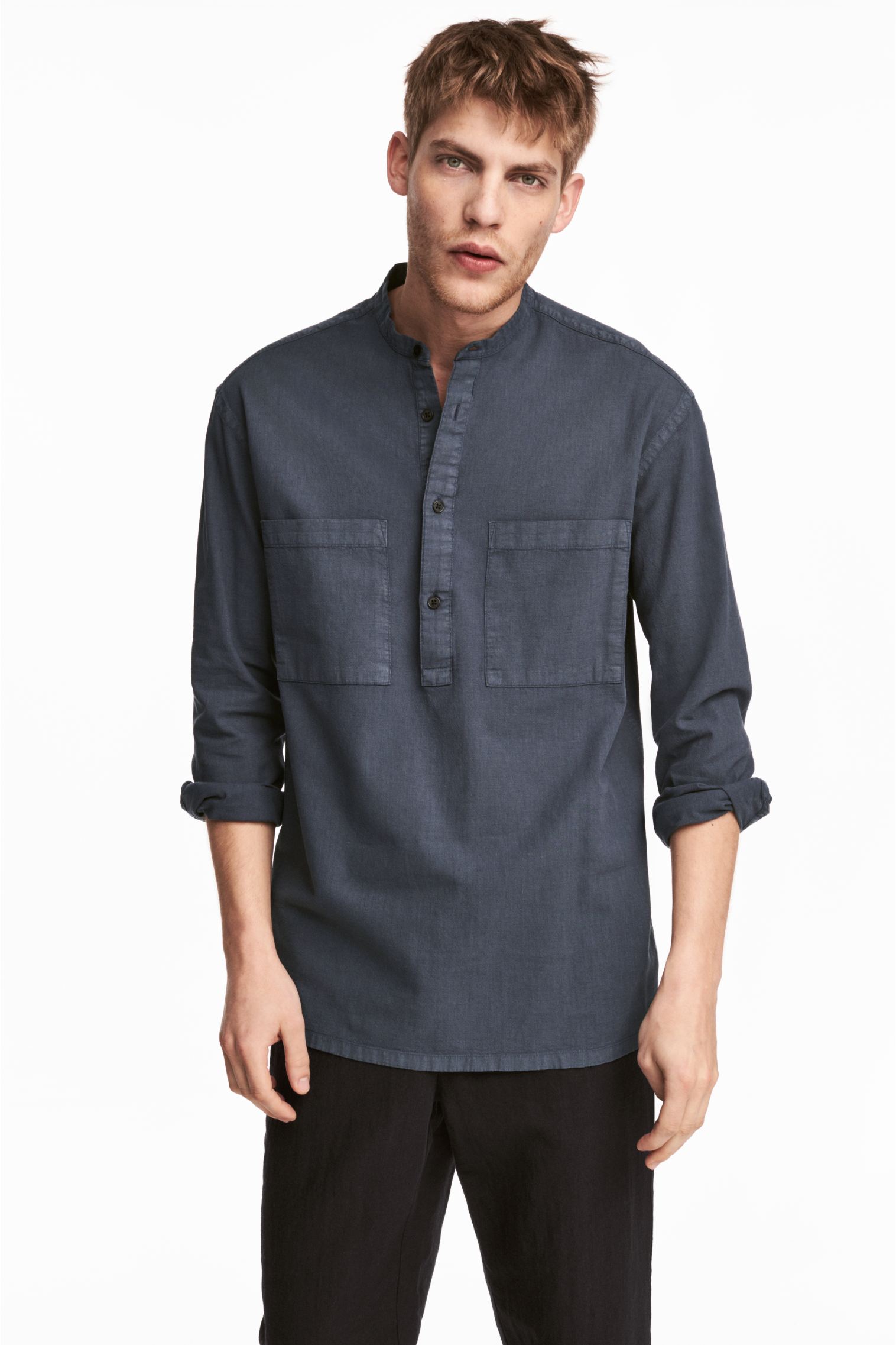 

Рубашка H&M S темно-сине-серый 4956135RP11_темно-сине-серый
