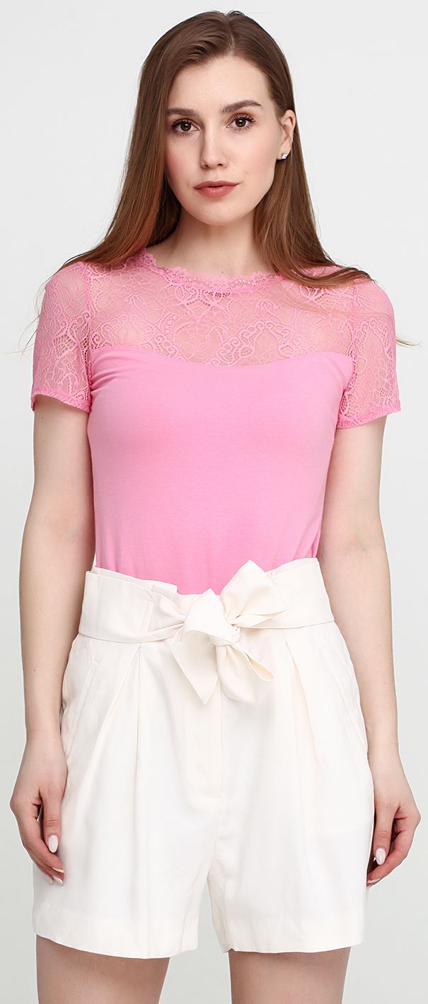 

Топ с кружевом H&M S Розовый 5382586RP12_розовый