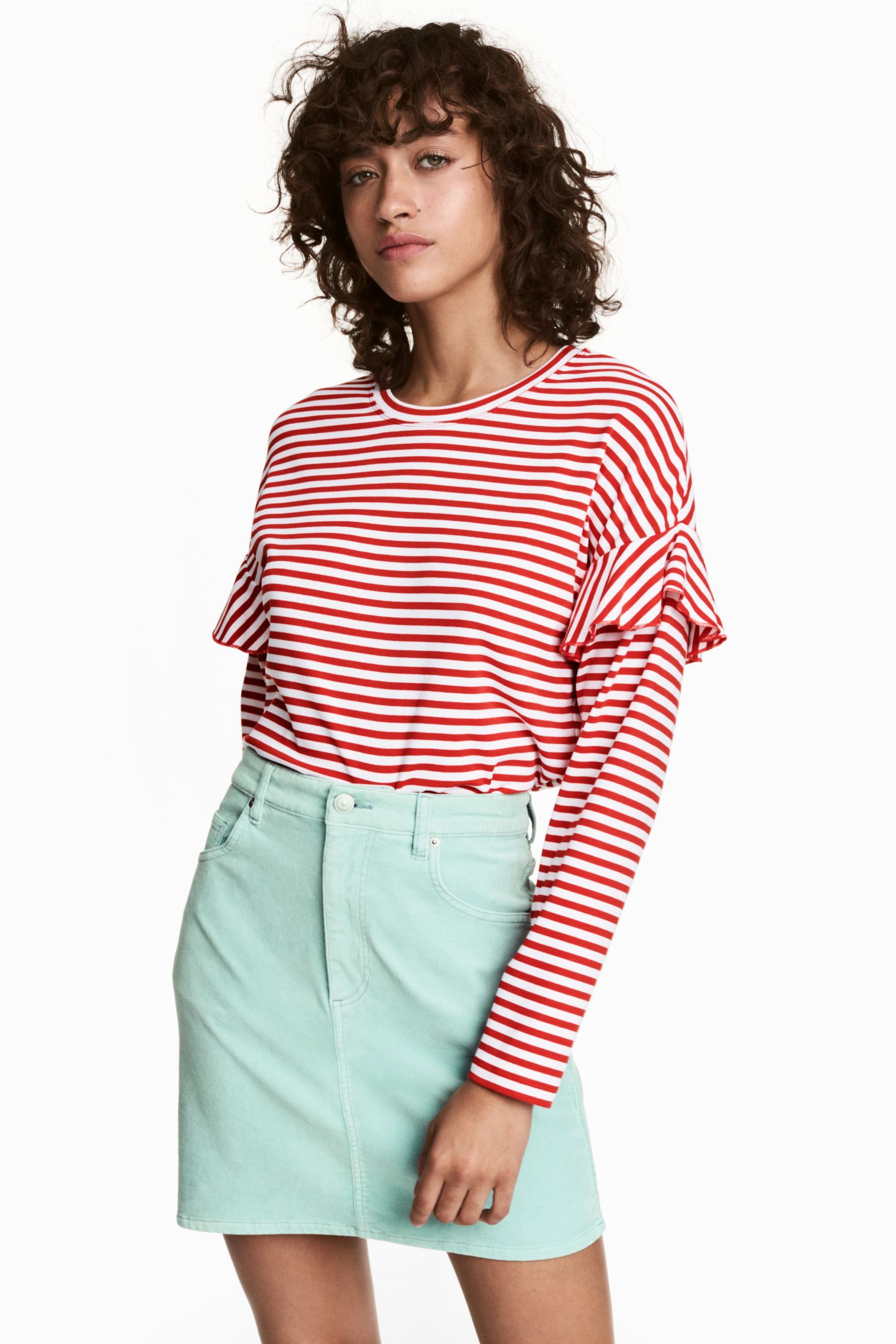 

Юбка бархатная H&M 38 Мятный 5432346RP12_мятный
