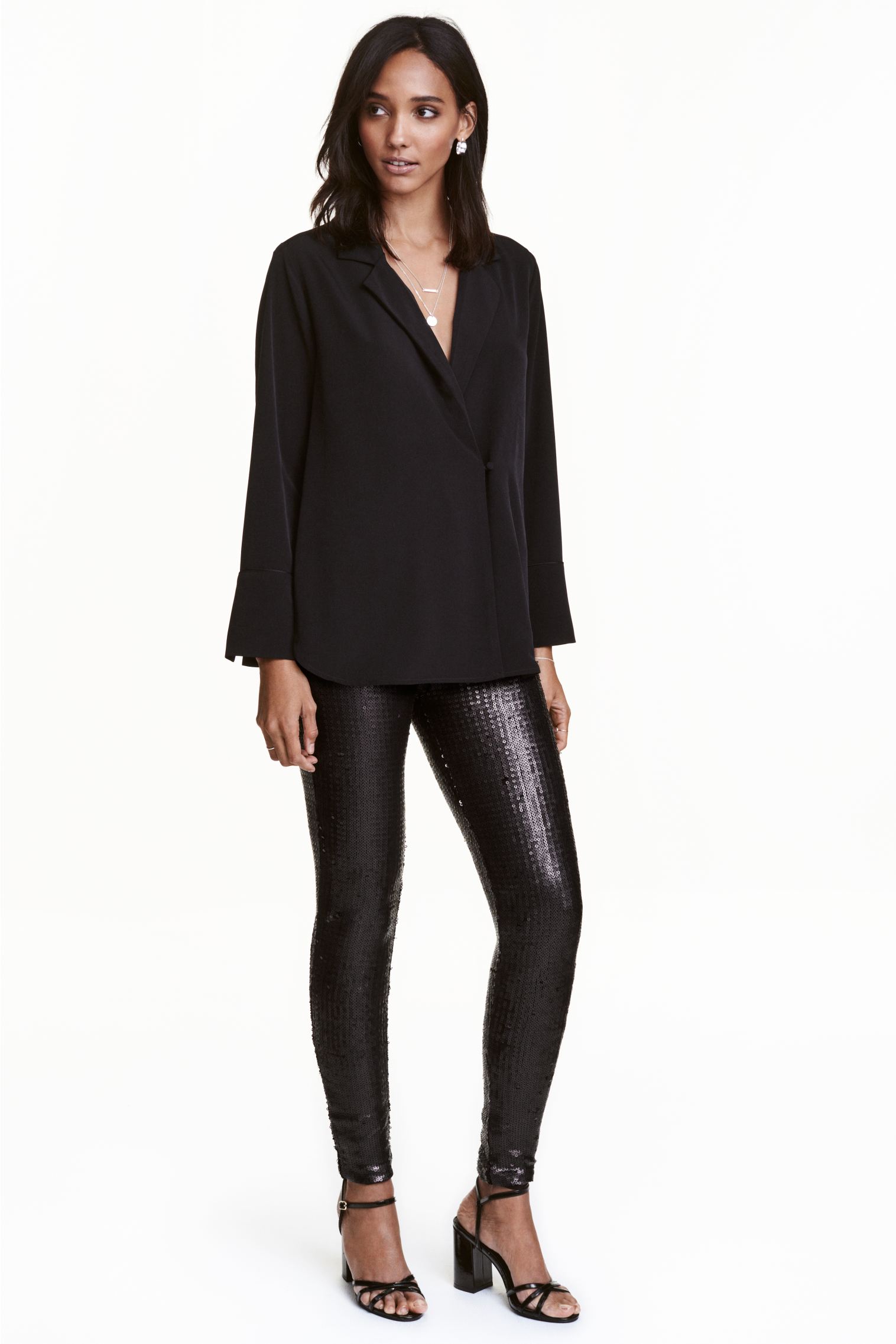 

Леггинсы с пайетками H&M 36 Черный 4107784dm_Черный