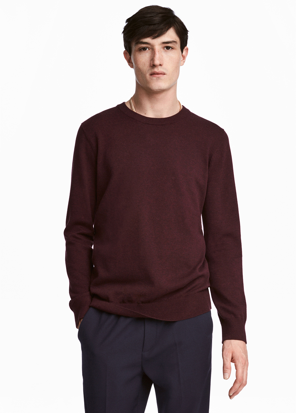 

Свитер H&M S бордовый меланж 3405466RP3_бордовый меланж
