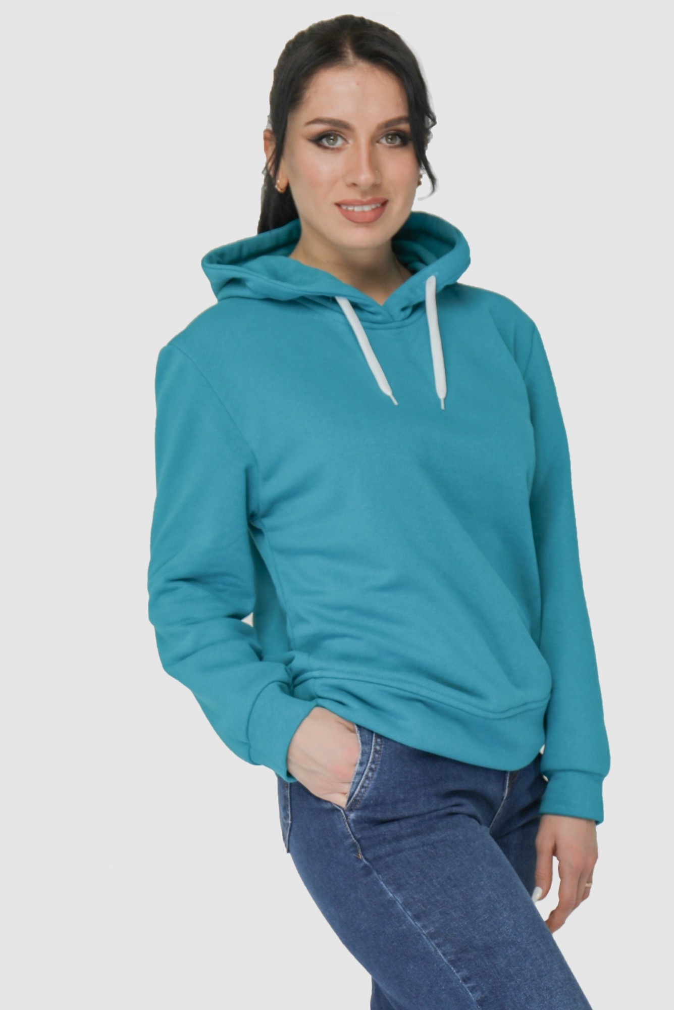 

Худи For women М-310  Бирюзовый, Худи For women М-310 56 Бирюзовый