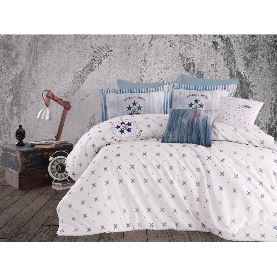 

Постельное белье Beverly Hills Polo Club ранфорс BHPC 015 White евро